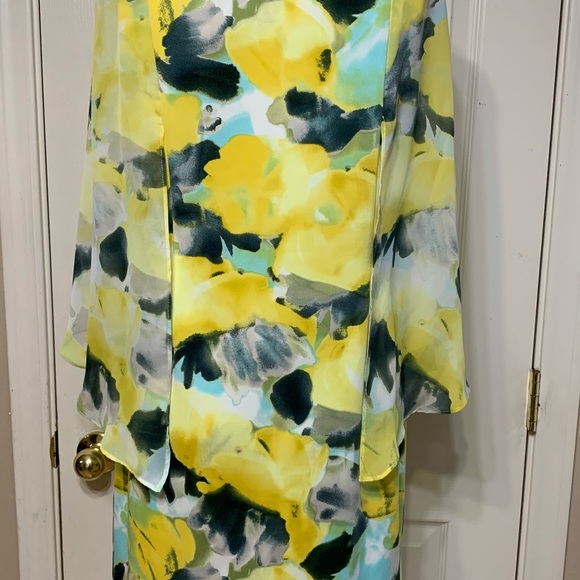 Donna RICCO 🌹women’s floral ruffle cape sleeve - Picture 8 of 9